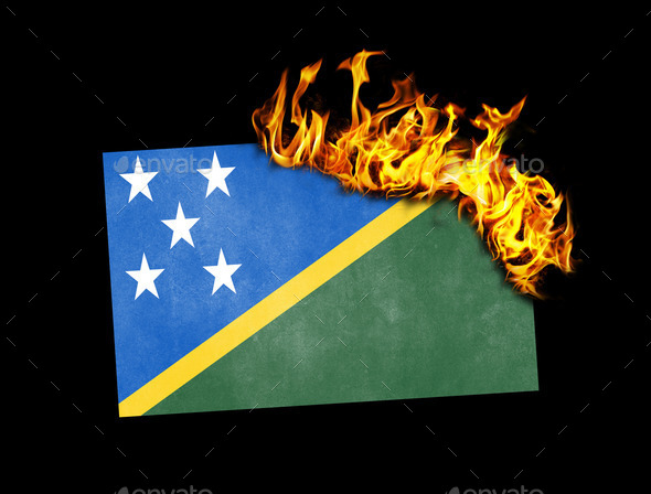 Flag burning - Solomon Islands