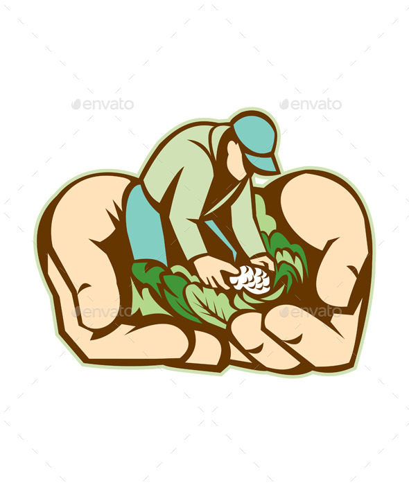 GraphicRiver Hands Holding Organic Farmer Produce Retro 10323264 GraphicRiver Hands Holding Organic Farmer Produce Retro 10323264