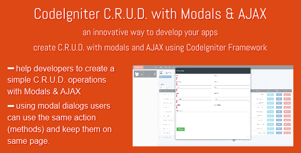 CodeCanyon CodeIgniter C.R.U.D with Modals & AJAX 10324774