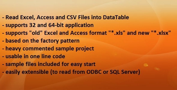 CodeCanyon X to DataTable convert Excel Access CSV 10325752 CodeCanyon X to DataTable convert Excel Access CSV 10325752