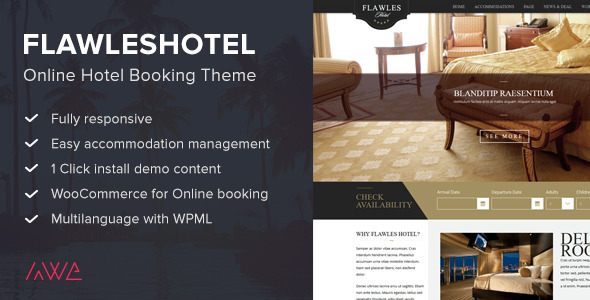 ThemeForest Flawleshotel Online Hotel Booking Theme 10328615