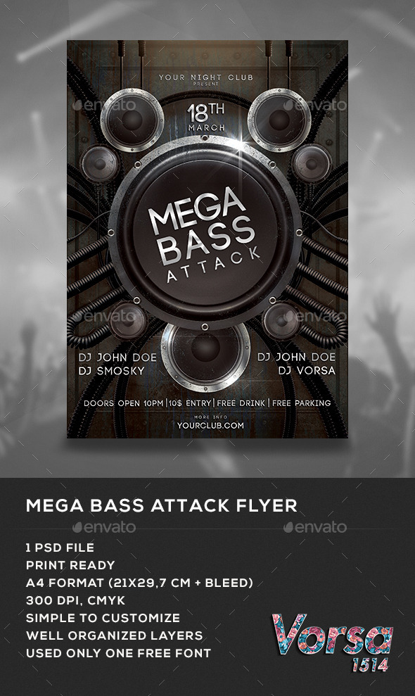 GraphicRiver Mega Bass Attack Flyer 10286703 GraphicRiver Mega Bass Attack Flyer 10286703