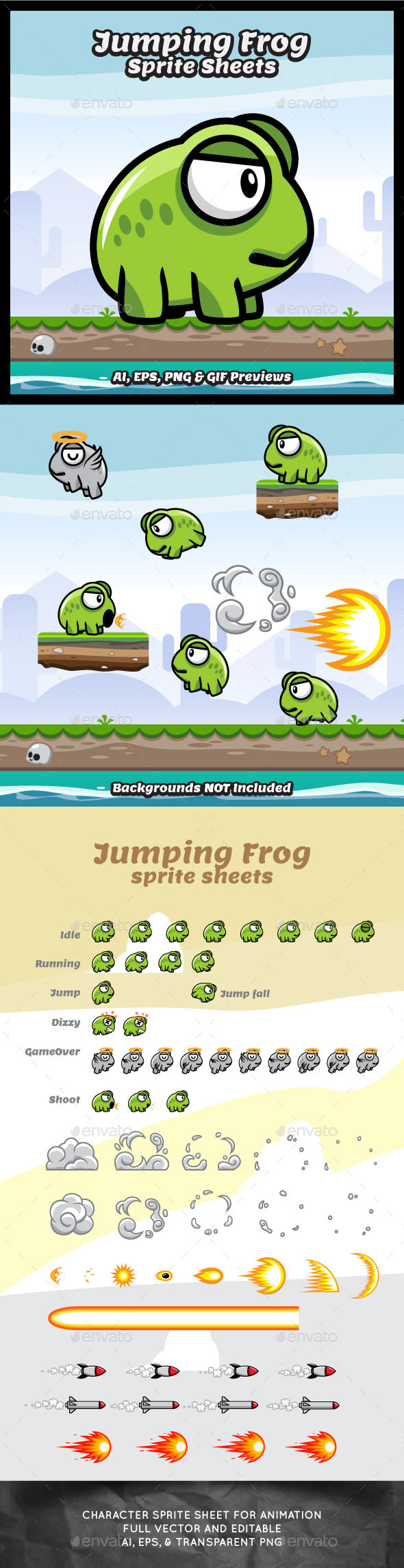 GraphicRiver Jumping Frog Sprite Sheets Game Character 10330580 GraphicRiver Jumping Frog Sprite Sheets Game Character 10330580