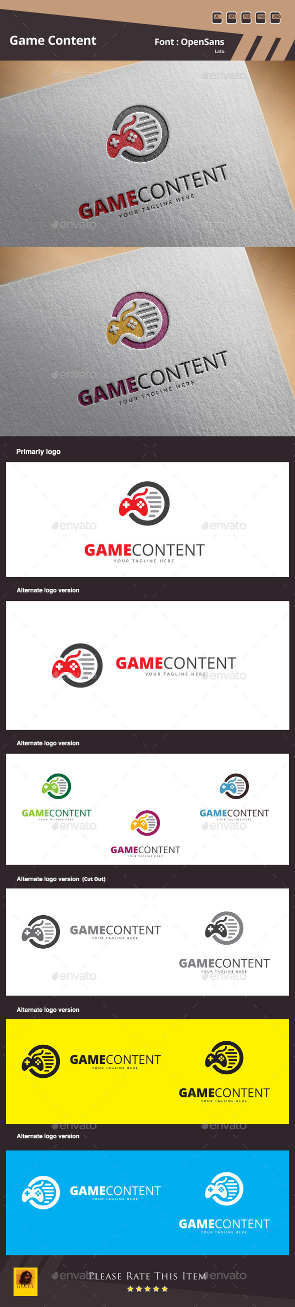 GraphicRiver Game Content Logo Template 10330608 GraphicRiver Game Content Logo Template 10330608