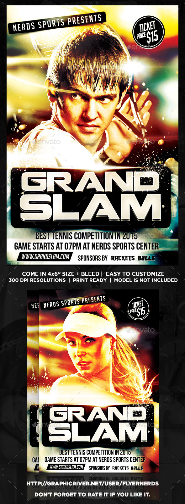 GraphicRiver Grand Slam Tennis Sports Flyer 10332388 GraphicRiver Grand Slam Tennis Sports Flyer 10332388
