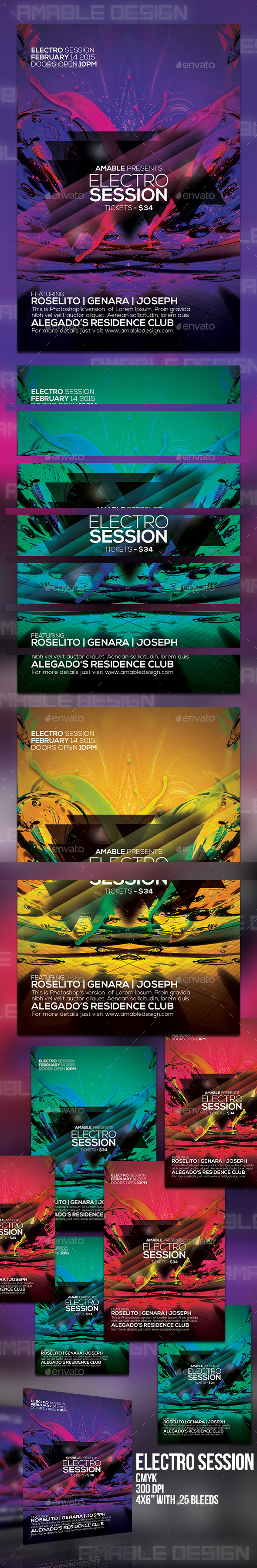 Electro Session Flyer (Clubs & Parties)