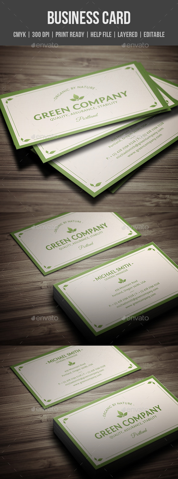 Green Company Business Card (Corporate)