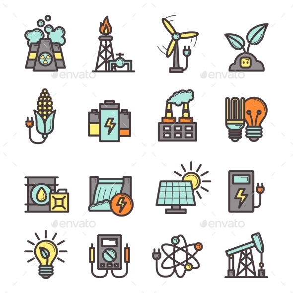 Energy Icons Set (Technology)