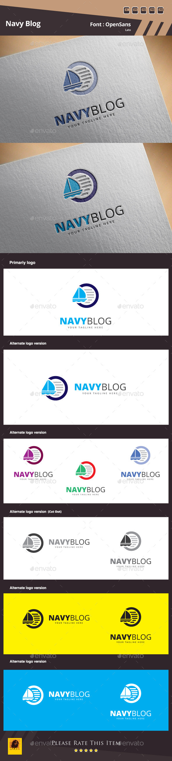 GraphicRiver Navy Blog Logo Template 10336223 GraphicRiver Navy Blog Logo Template 10336223