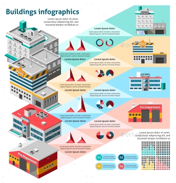 Buildings Infographics Set (Infographics)