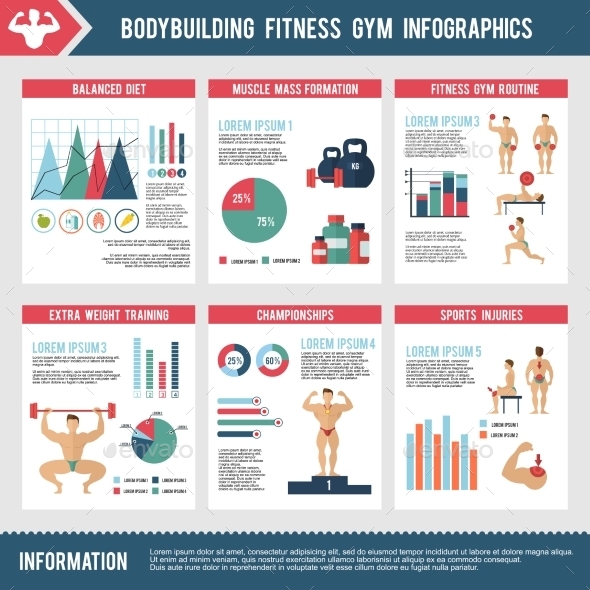 Bodybuilding Fitness Gym Infographics (Infographics)