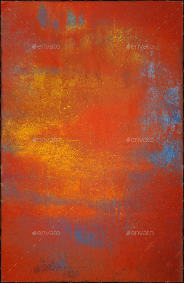 Colorful Metal Texture with Rusty Seams Along Edges