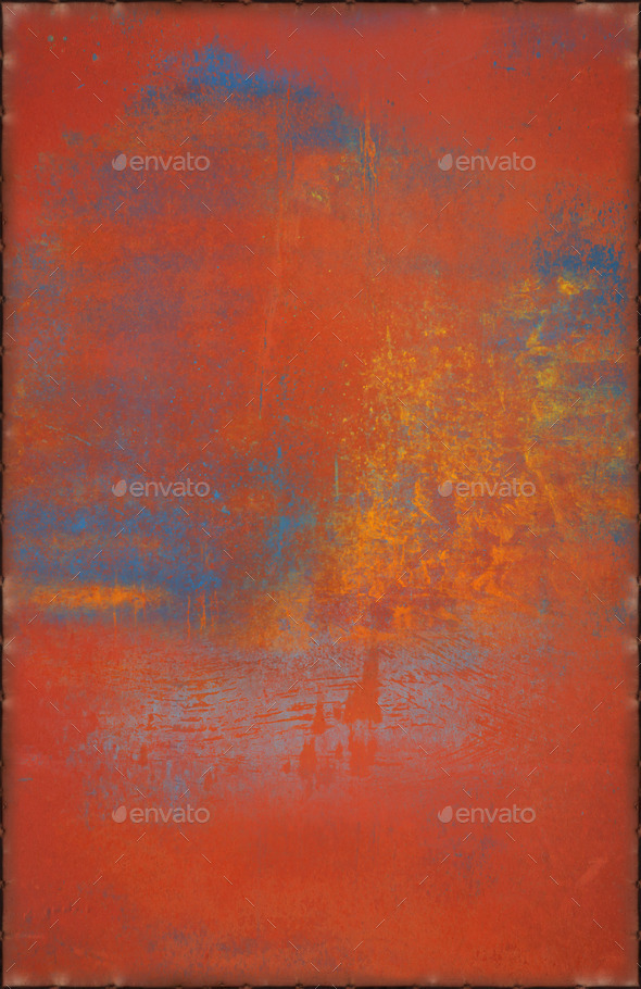 Old Multicolored Metal Background with Rusty Seams Along Edges
