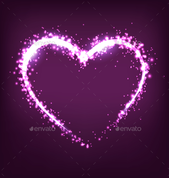 GraphicRiver Sparkling Heart on Violet Background 10336808 GraphicRiver Sparkling Heart on Violet Background 10336808