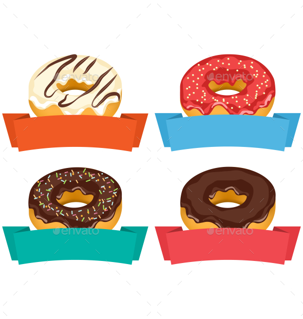GraphicRiver Four Donuts with Frames for Text Isolated on White 10336894 GraphicRiver Four Donuts with Frames for Text Isolated on White 10336894