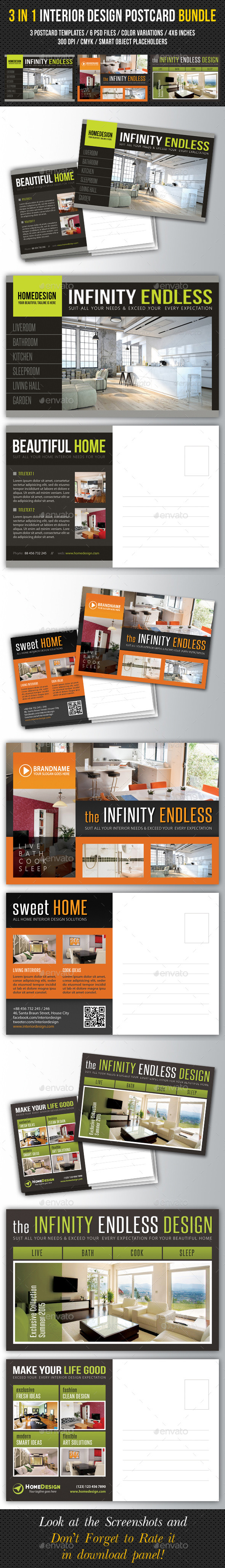 GraphicRiver 3 in 1 Interior Design Postcard Template Bundle 02 10337937 GraphicRiver 3 in 1 Interior Design Postcard Template Bundle 02 10337937