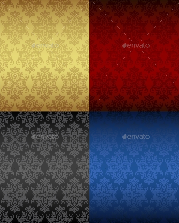 GraphicRiver Four Luxury Seamless Floral Patterns 10338169 GraphicRiver Four Luxury Seamless Floral Patterns 10338169