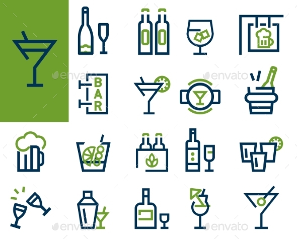 GraphicRiver Drink Alcohol Beverage Icons Set 10338189 GraphicRiver Drink Alcohol Beverage Icons Set 10338189