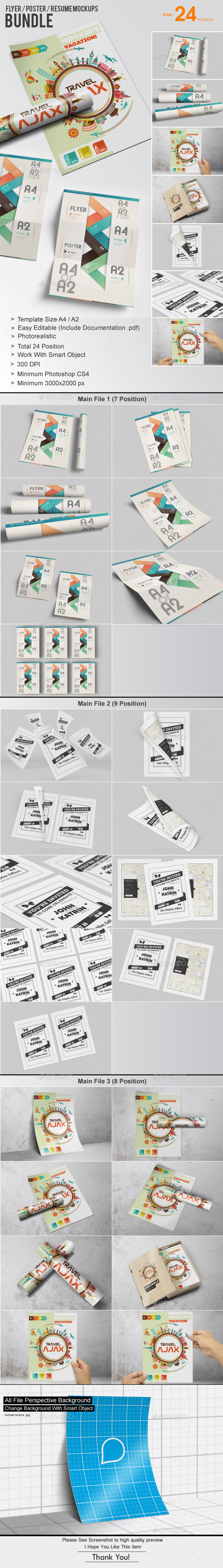 GraphicRiver Flyer Poster Resume Mockups Bundle 10338736 GraphicRiver Flyer Poster Resume Mockups Bundle 10338736