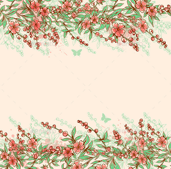 GraphicRiver Background with Pink Flowering Branch 10338806 GraphicRiver Background with Pink Flowering Branch 10338806
