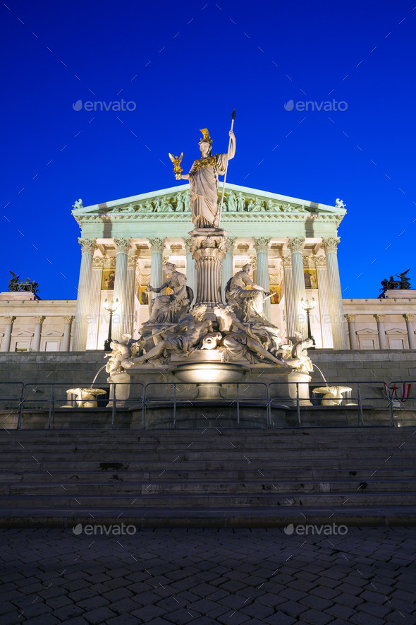 Austrian Parliament Building at night (Misc) Photo Download