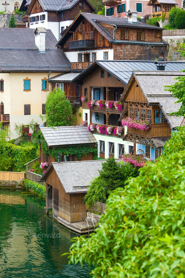 Guest houses view from Hallstatt village (Misc) Photo Download