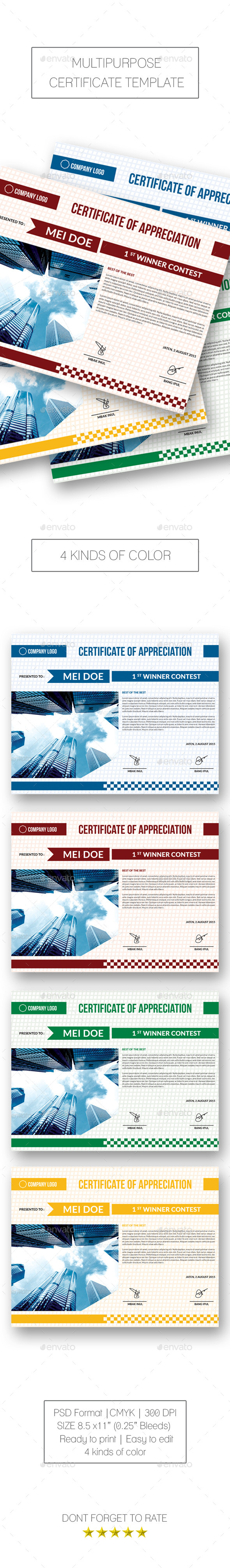 GraphicRiver Multipurpose Certificate 10341207 GraphicRiver Multipurpose Certificate 10341207