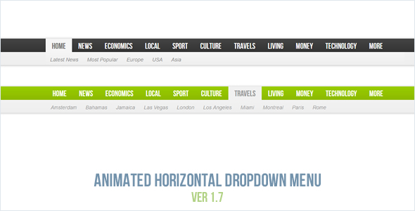 Animated Horizontal Dropdown Menu - CodeCanyon Item for Sale