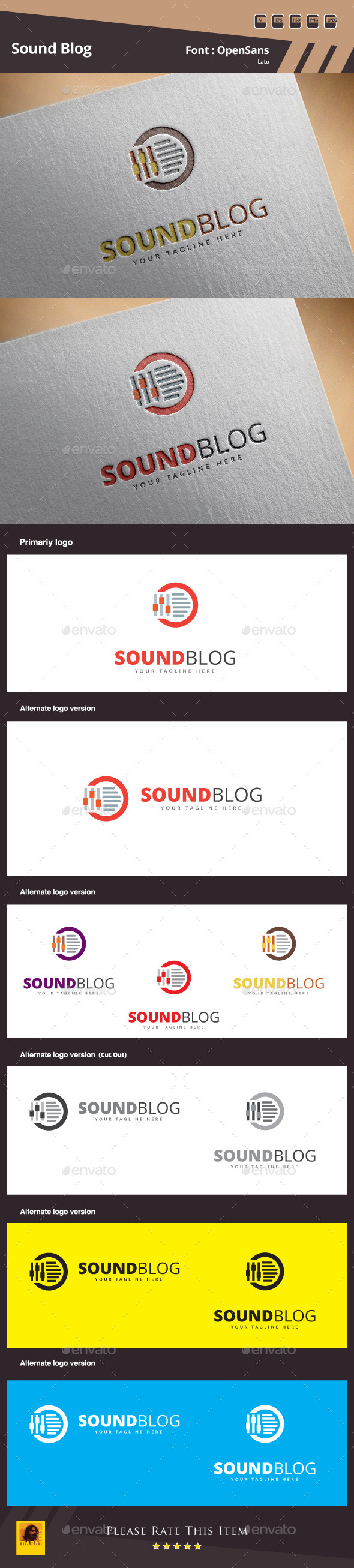 GraphicRiver Sound Blog Logo Template 10343125 GraphicRiver Sound Blog Logo Template 10343125