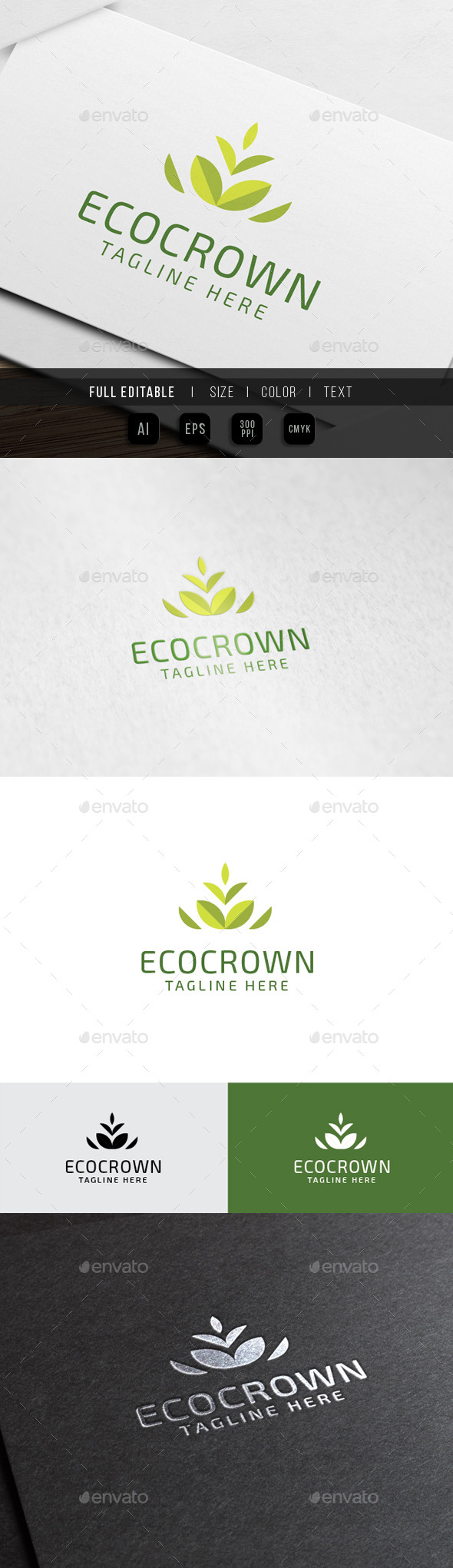 GraphicRiver Eco Crown Leaf Logo 10345570 GraphicRiver Eco Crown Leaf Logo 10345570