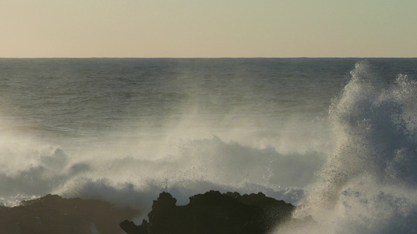 Waves Atlantic Ocean Breaking onto Rocks Waves Atlantic Ocean Breaking onto Rocks