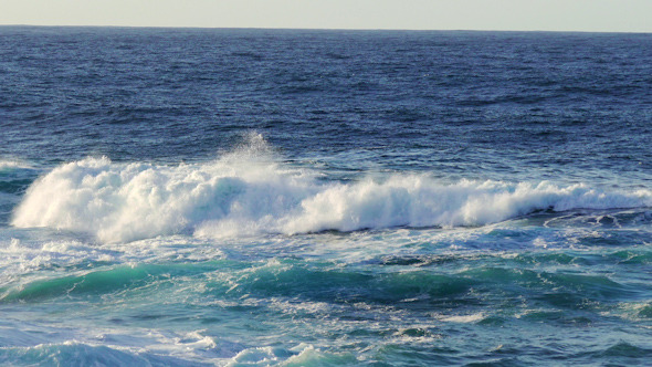 Waves Atlantic Ocean Breaking onto Rocks Waves Atlantic Ocean Breaking onto Rocks