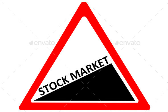 stock market increasing warning road sign isolated on white background (Misc) Photo Download