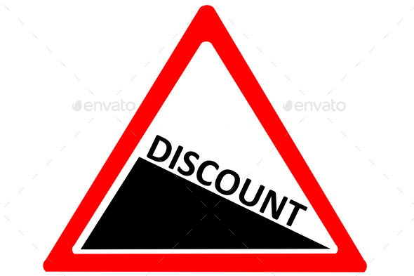 Discount warning roadsign isolated on white background (Misc) Photo Download