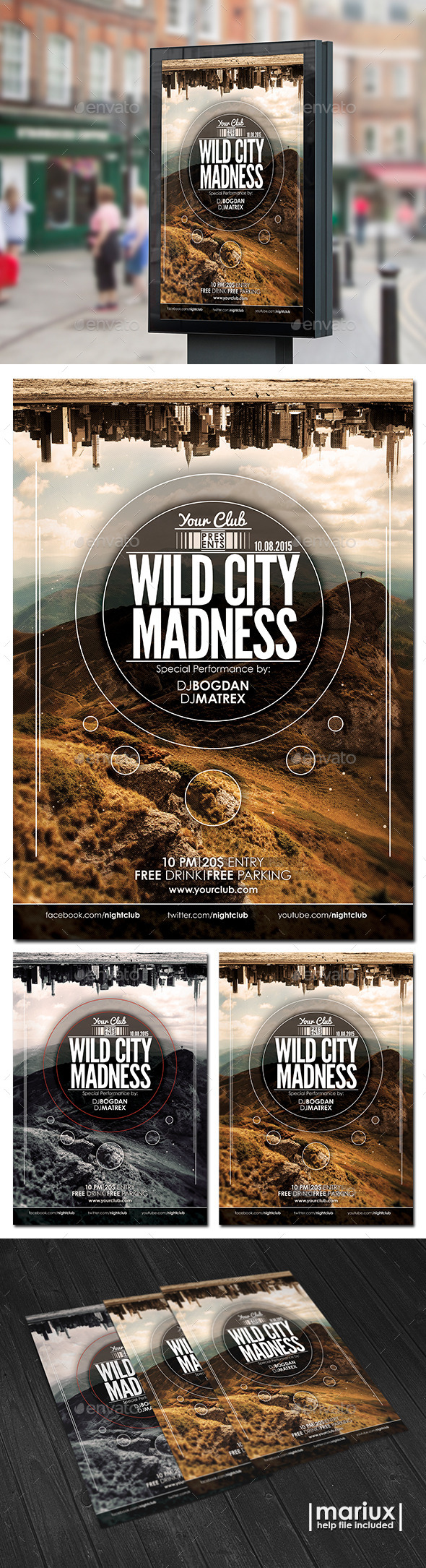 GraphicRiver Wild City Madness Flyer Poster 10350702 GraphicRiver Wild City Madness Flyer Poster 10350702