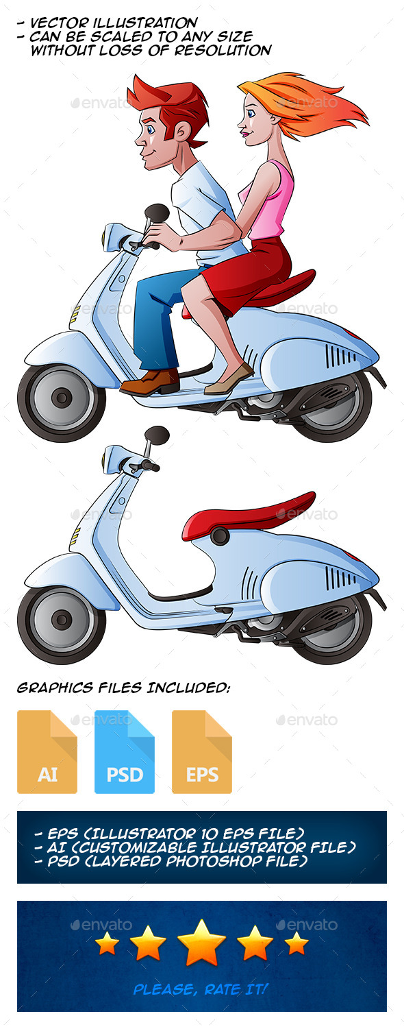 Couple on Vespa Couple on Vespa