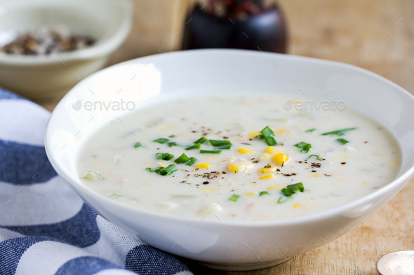 Salmon and Corn chowder soup (Misc) Photo Download