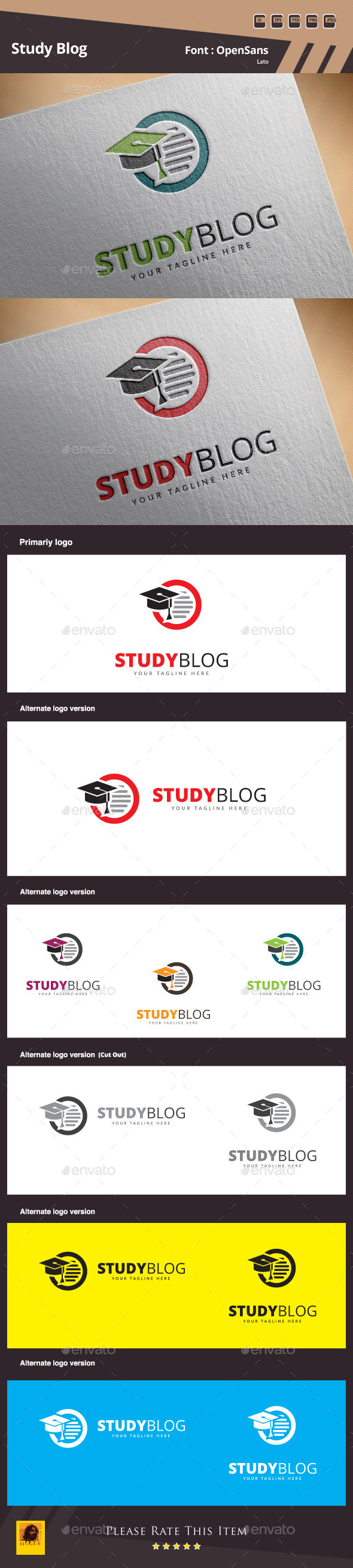 Study Blog Logo Template Study Blog Logo Template