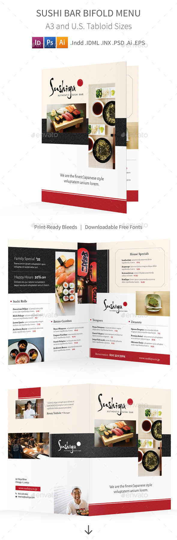 GraphicRiver Sushi Bar Bifold Halffold Menu 10353298 GraphicRiver Sushi Bar Bifold Halffold Menu 10353298