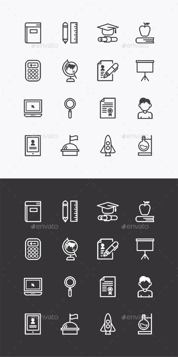 GraphicRiver Vector Flat Icons SetEducation School Tools 10353675 GraphicRiver Vector Flat Icons SetEducation School Tools 10353675