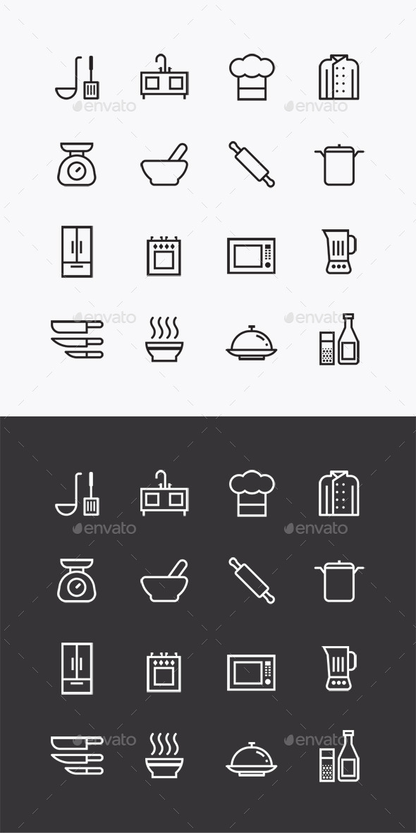 GraphicRiver Vector Flat Icons Set Kitchen Tools Outline 10353684 GraphicRiver Vector Flat Icons Set Kitchen Tools Outline 10353684