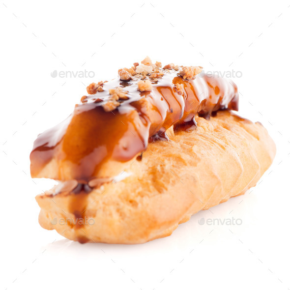 Eclair with caramel decoration (Misc) Photo Download