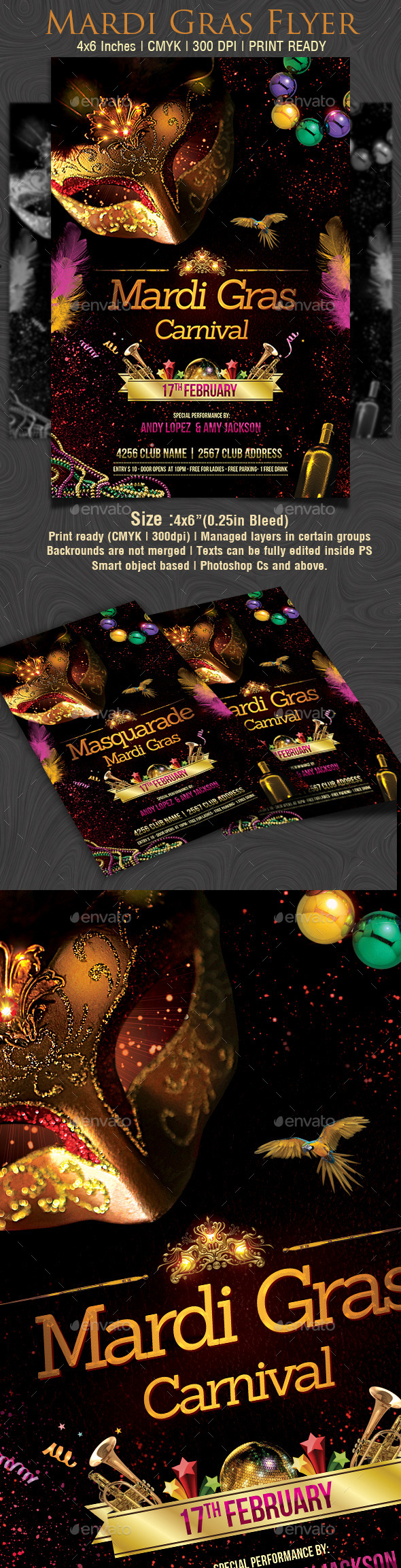 GraphicRiver Mardi Gras Flyer 10318686 GraphicRiver Mardi Gras Flyer 10318686