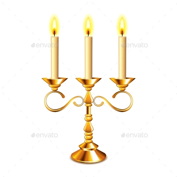 GraphicRiver Retro Candlestick with Candles 10354279 GraphicRiver Retro Candlestick with Candles 10354279