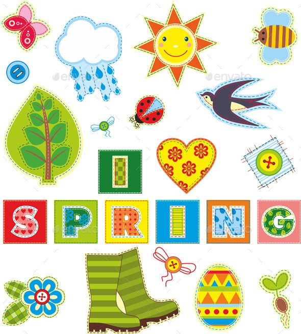 GraphicRiver Spring Textile Elements Set 10354799 GraphicRiver Spring Textile Elements Set 10354799