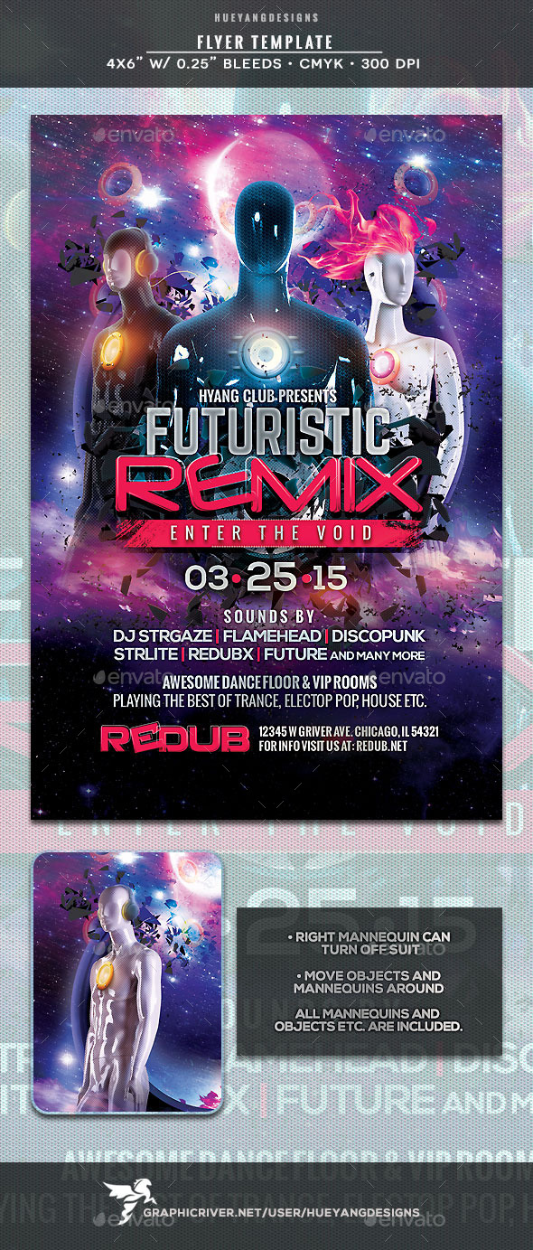 Futuristic Remix Flyer (Clubs & Parties)