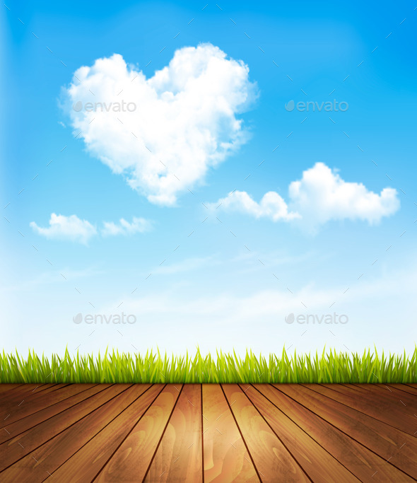 GraphicRiver Nature Background with a Blue Sky and Heart 10355941 GraphicRiver Nature Background with a Blue Sky and Heart 10355941