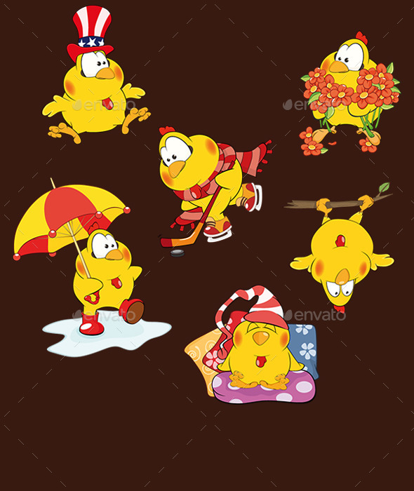 GraphicRiver Chickens Set 10356287 GraphicRiver Chickens Set 10356287