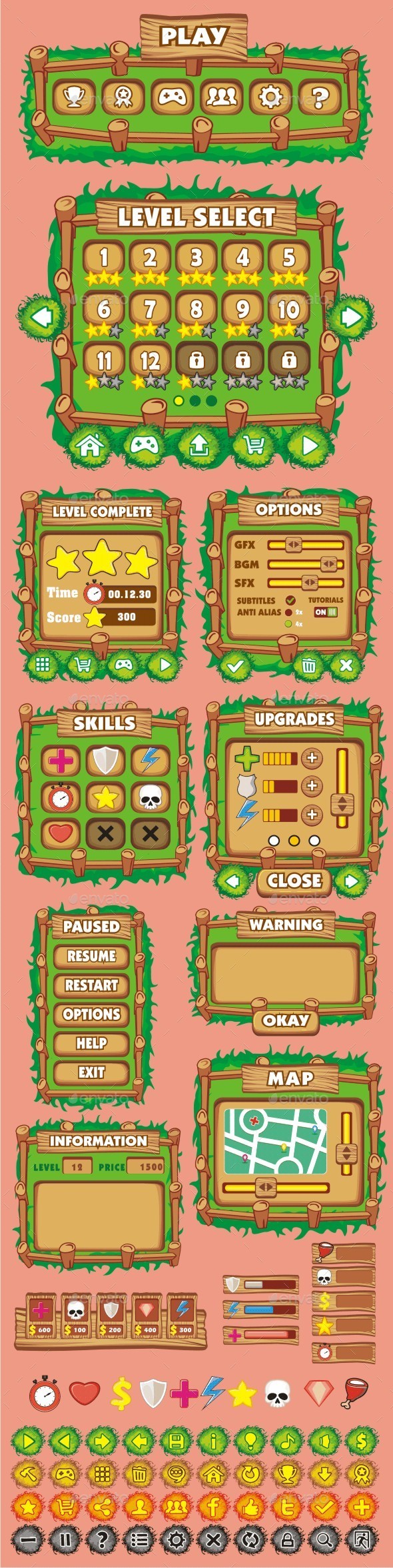 GraphicRiver Cartoon Game GUI Pack 10357510 GraphicRiver Cartoon Game GUI Pack 10357510