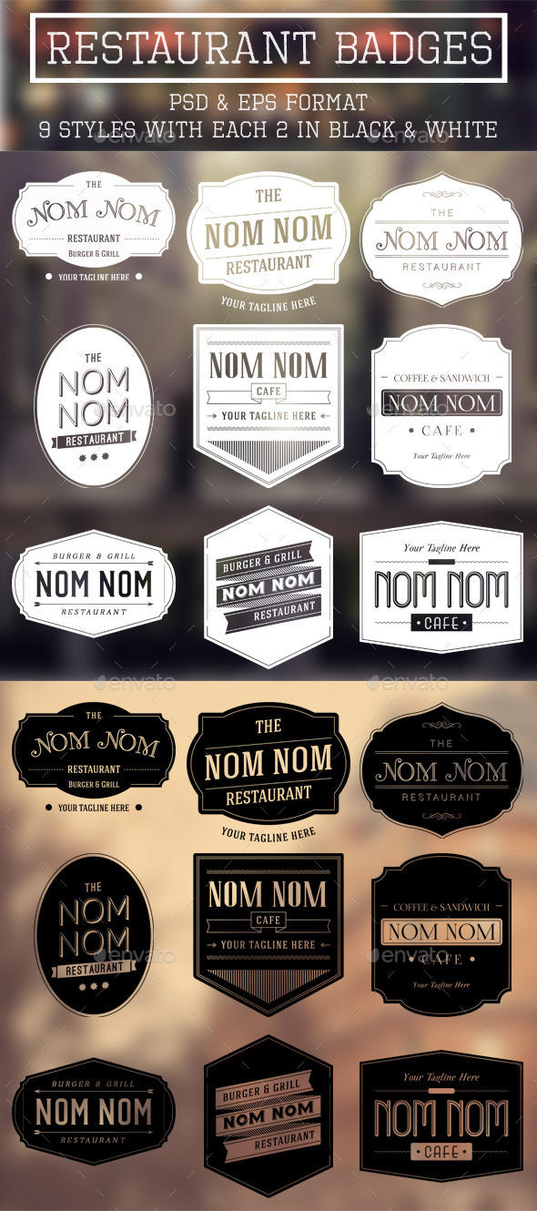 GraphicRiver Restaurant Badges 10357798 GraphicRiver Restaurant Badges 10357798